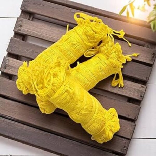Yellow Cotton Janeu Thread for Puja(Pack of 5)