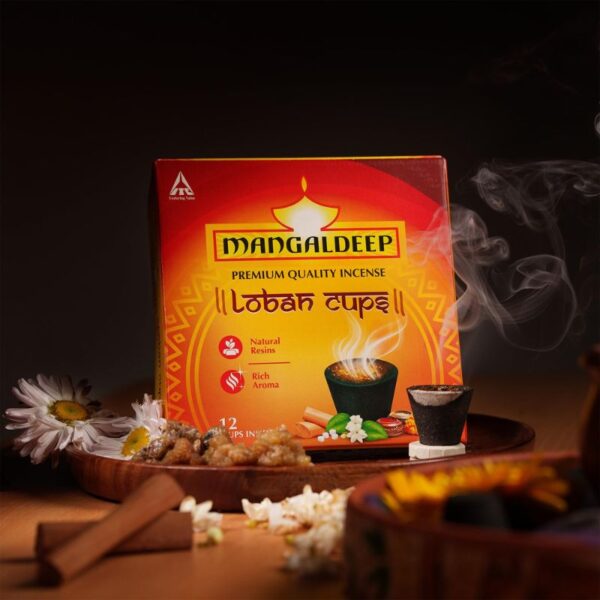 MANGALDEEP Loban Dhoop Cup-For Purification of Home. (12 Units, Set of 1)